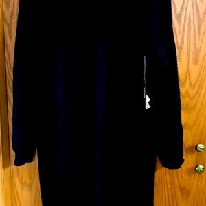 Women’s Large Black Sweater Knee Length 2 Pockets